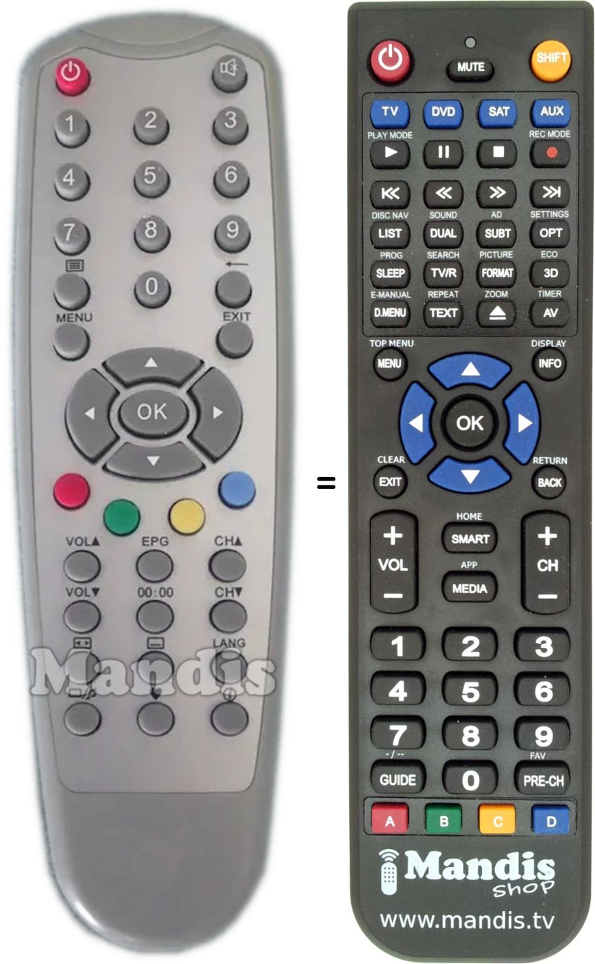 Replacement remote control MEDIAPRICE 703018T