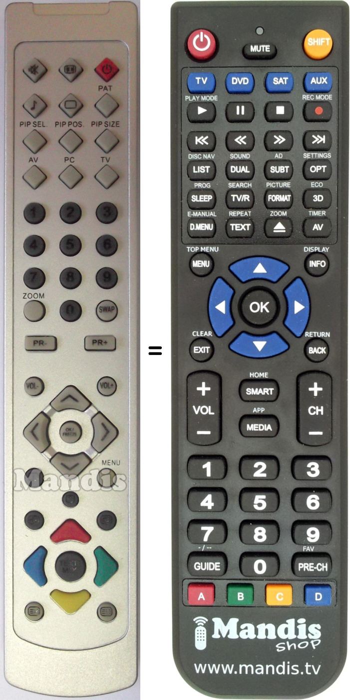 Replacement remote control Oki Y10187R