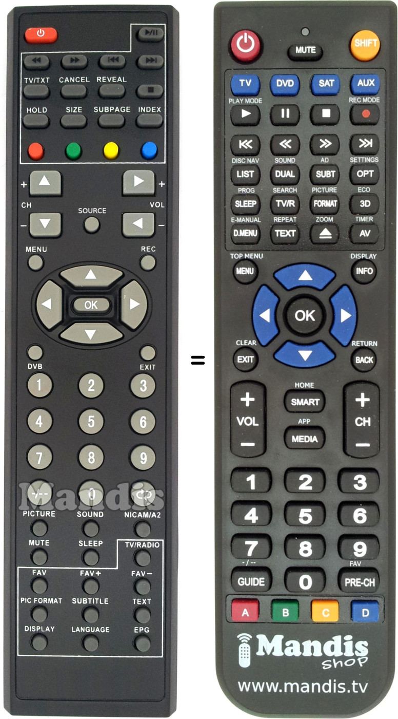 Replacement remote control Q-MEDIA CI-1024GR
