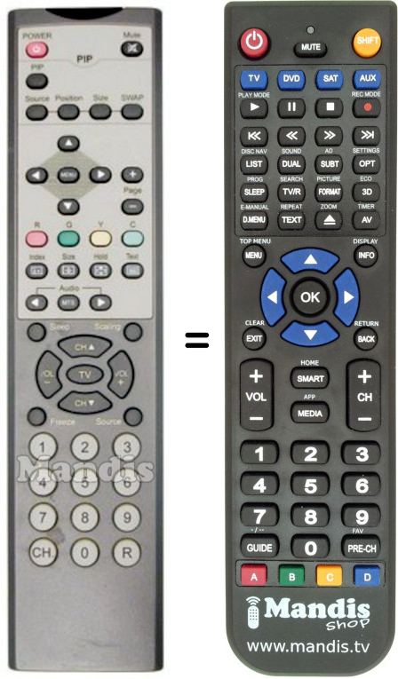 Replacement remote control EASY LIVING REMCON1123