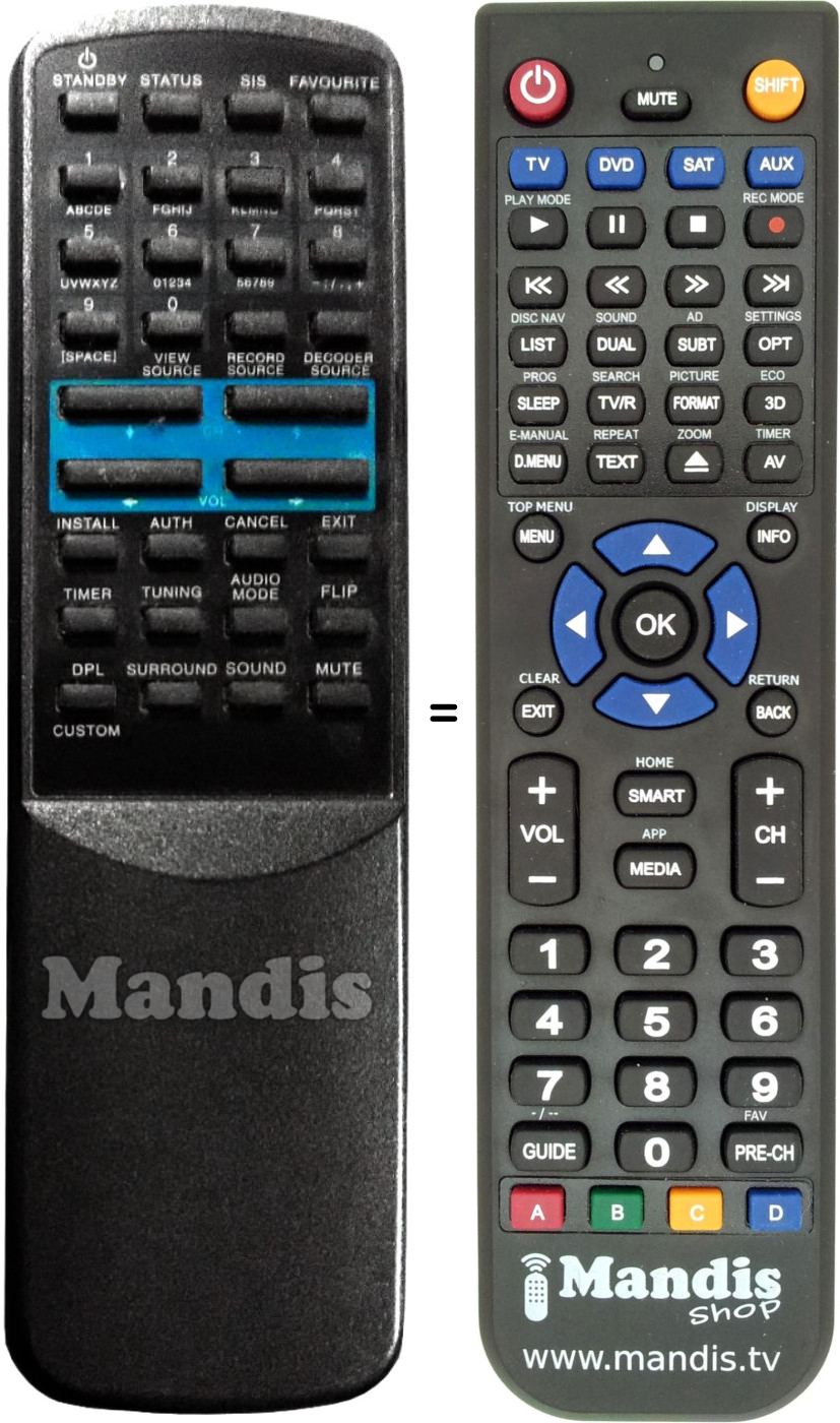 Replacement remote control Amstrad REMCON182