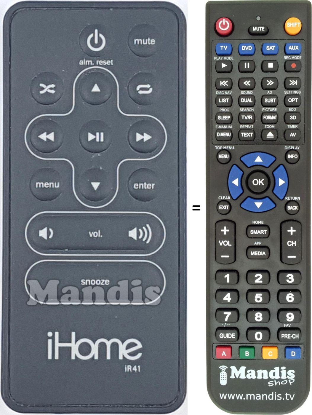 Replacement remote control IR41