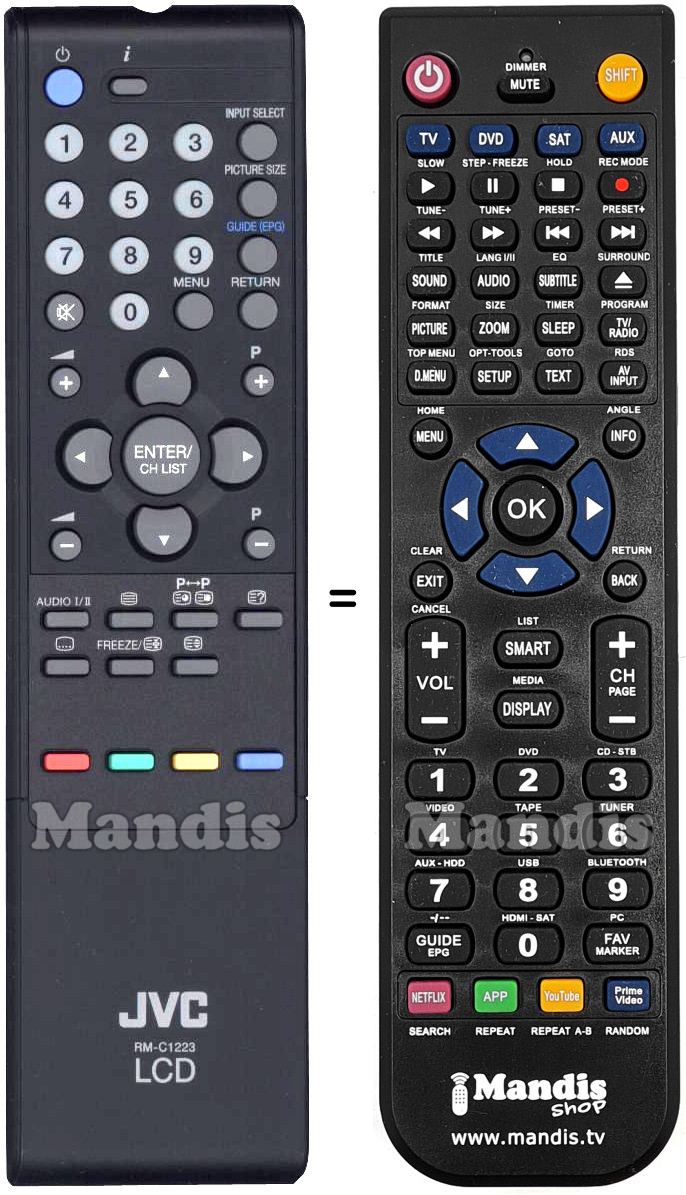Replacement remote control JVC RM-C1223