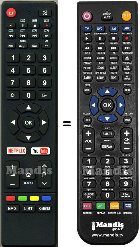 Replacement remote control Blue SA40S55N