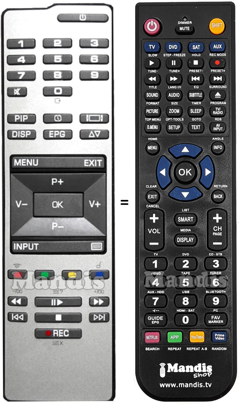 Replacement remote control Minerva TP-00200400