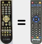 Replacement remote control for TVIX-HD-R-3300