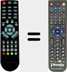 Replacement remote control for TVX192-1