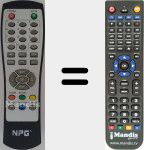 Replacement remote control for NPG010