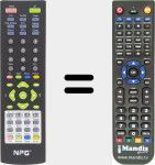 Replacement remote control for NPG012
