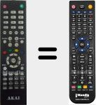 Replacement remote control for AKTV391T