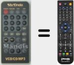 Replacement remote control for VCD/CD/MP3