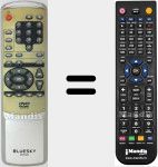 Replacement remote control for DV900