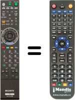 Replacement remote control Sony KDL-52Z5800