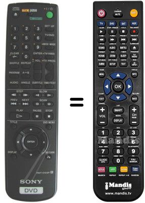 Replacement remote control RMT-D109P Replacement remote control RMT-D109P