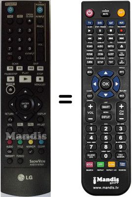 Télécommande équivalente LG AKB72197601