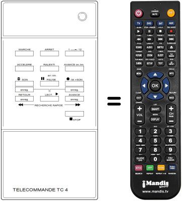 Mando a distancia equivalente Continental Edison VK2132