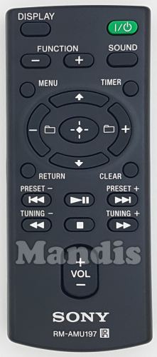 Remote Control RM-AMU197 for Sony CMT-X5CDB CMT-X7CD CMT-X5CD CMT-X7CDB