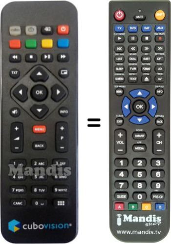 Replacement remote control for Telecom TIM VISION-BOX