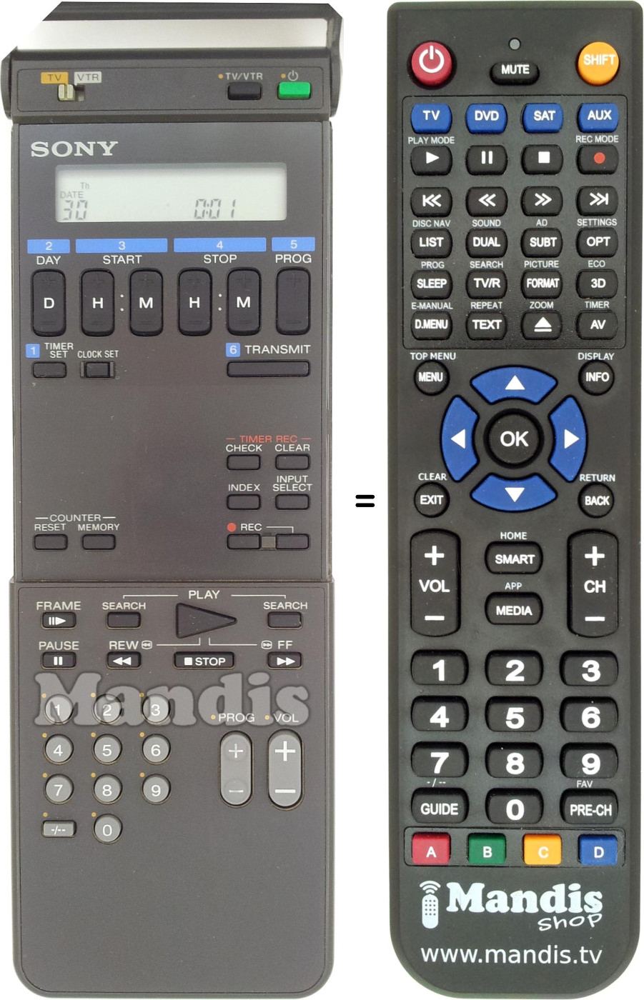 Télécommande équivalente RMT-V126x