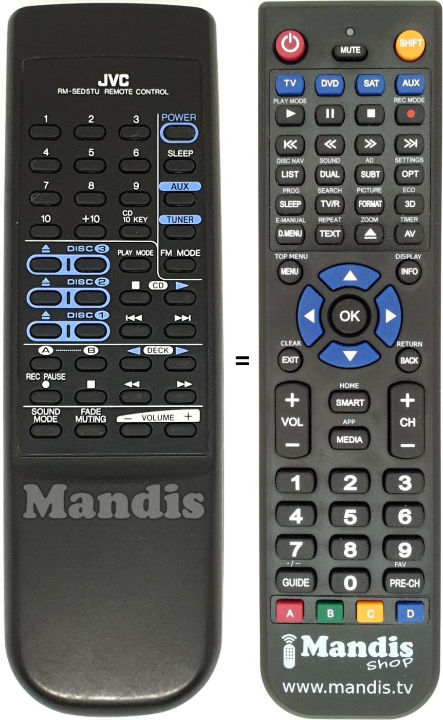 Télécommande équivalente JVC RMSED5TU