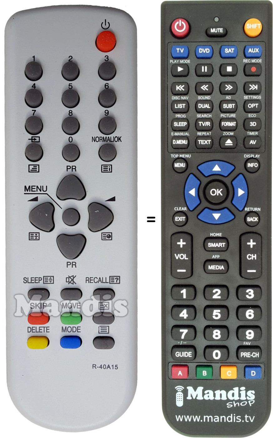 Replacement remote control Hitachi R-40A15