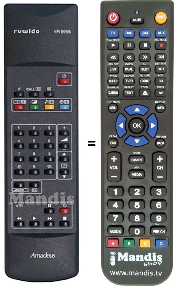 Replacement remote control Toshiba 23120012