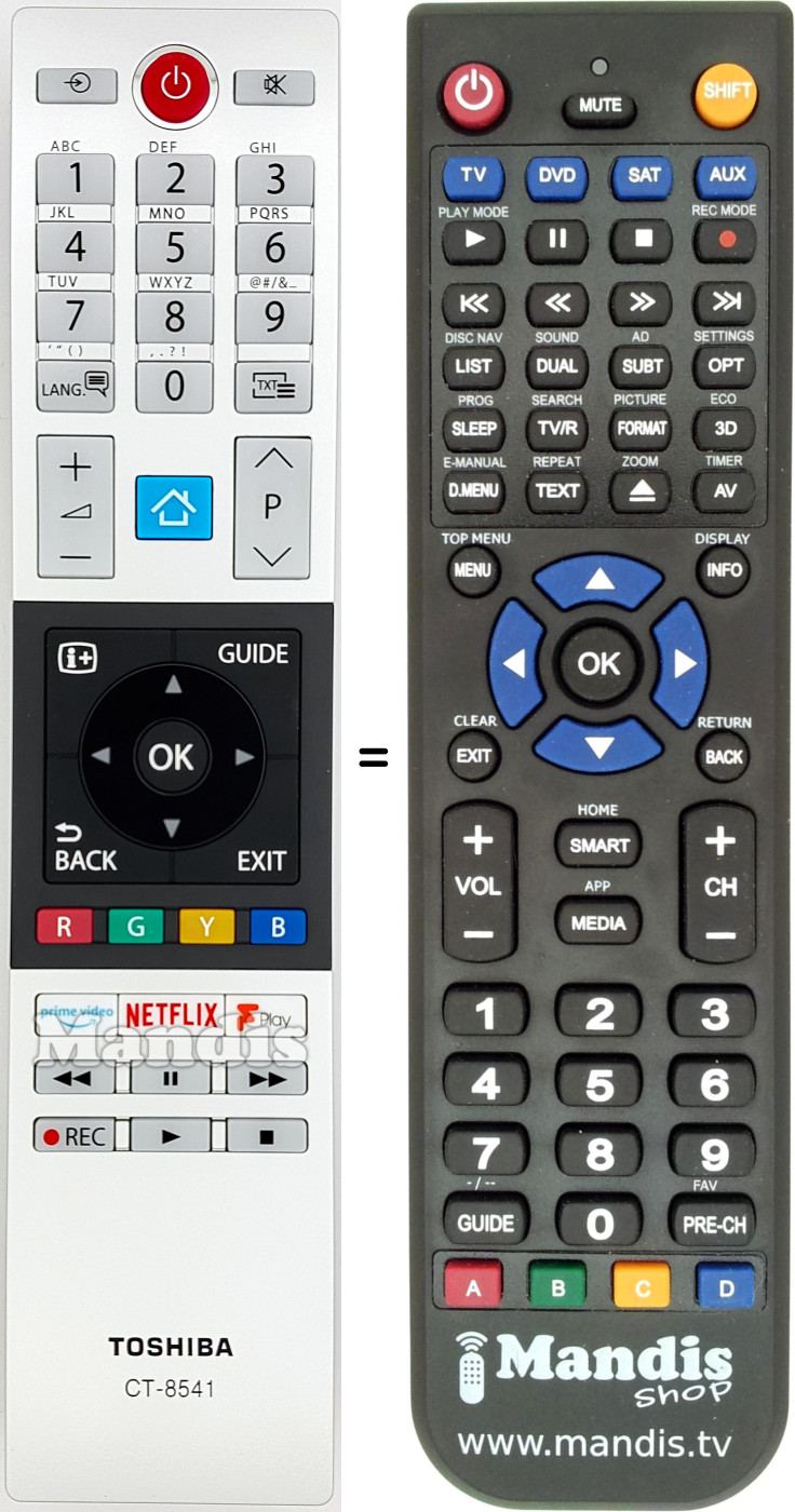 Replacement remote control CT-8541