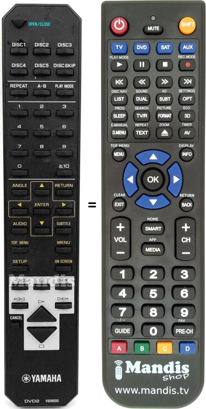 Replacement remote control Yamaha V609000