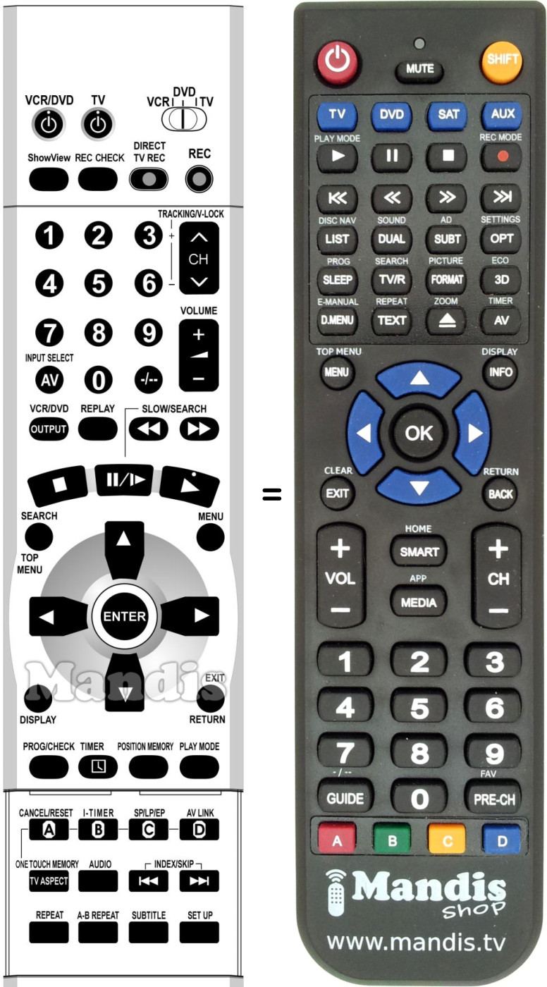 Replacement remote control National EUR7615KA0