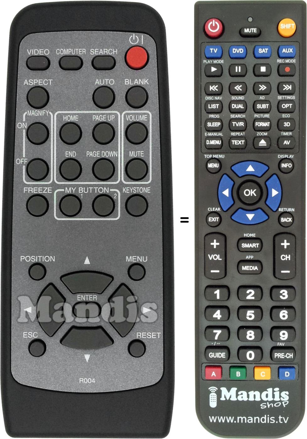Replacement remote control Hitachi HL02227