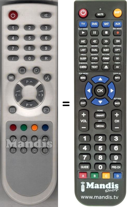 Replacement remote control Videoseven UR 40CPB002TA