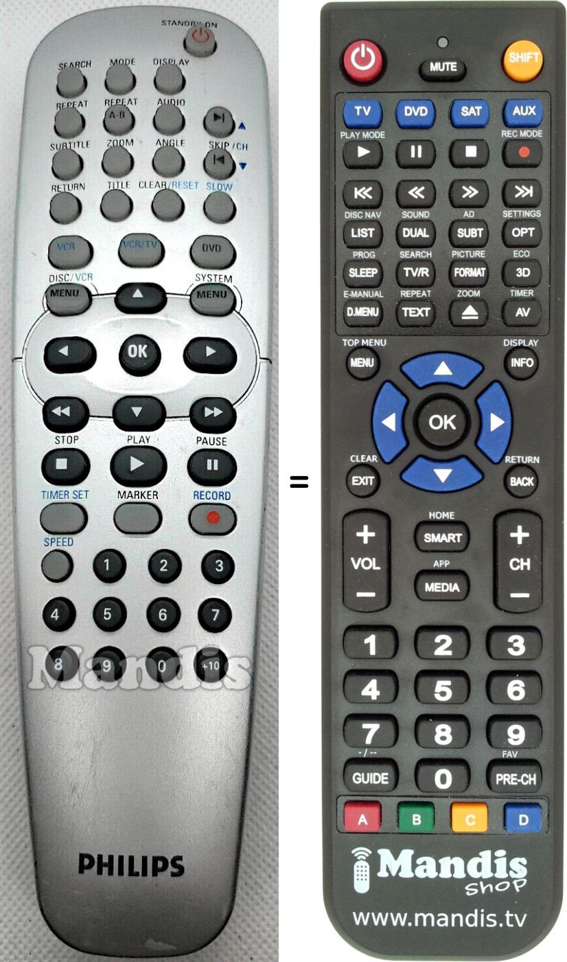 Replacement remote control Philips NA725UD