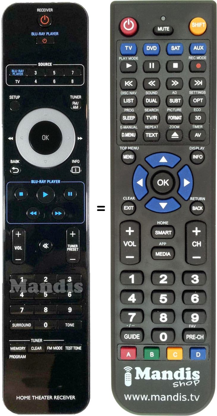 Replacement remote control RC2224103-01