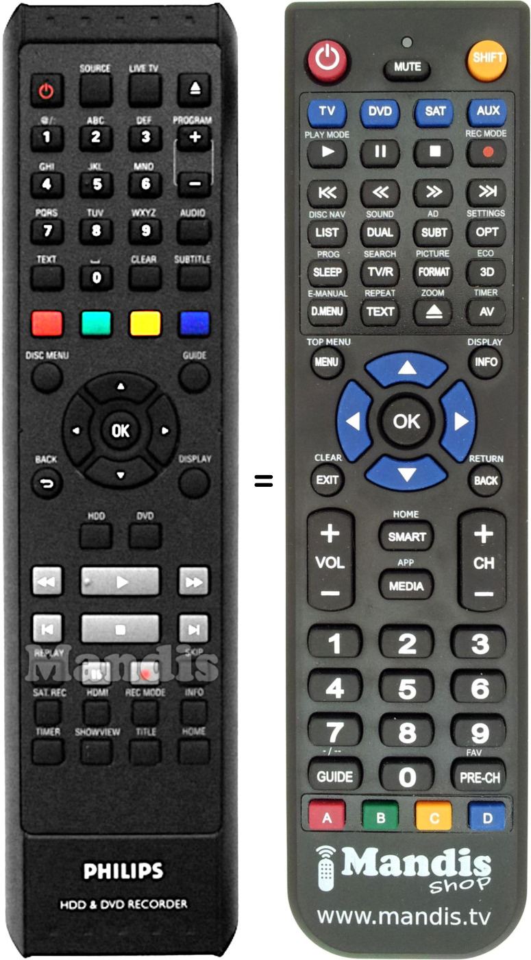 Replacement remote control Philips HDR370031