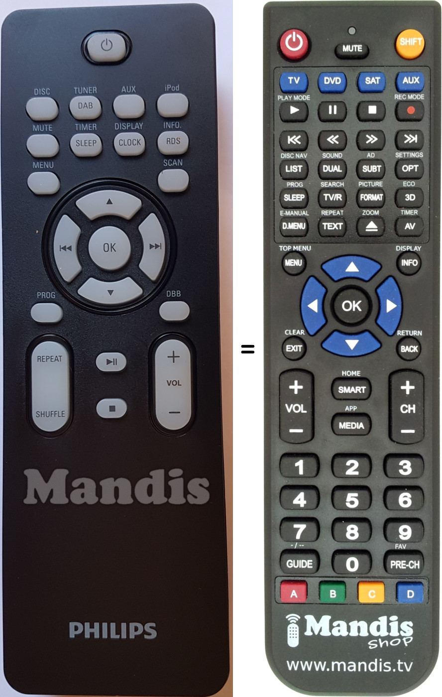 Télécommande équivalente Philips 996510017953