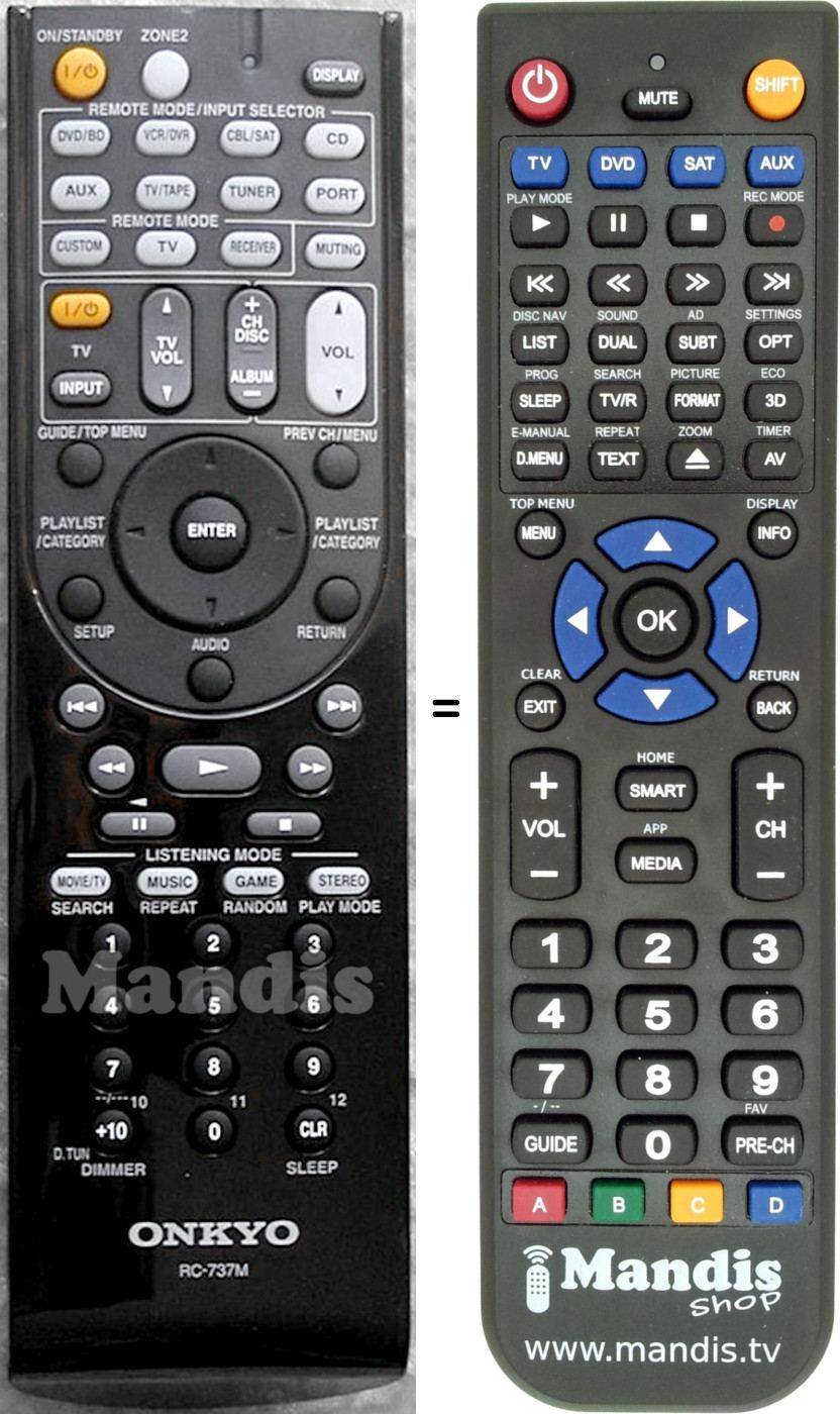 Replacement remote control Onkyo RC-737M