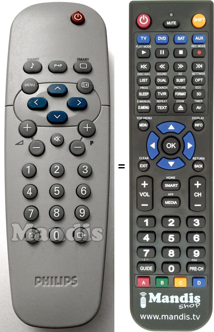 Mando a distancia equivalente Philips RCLE 012