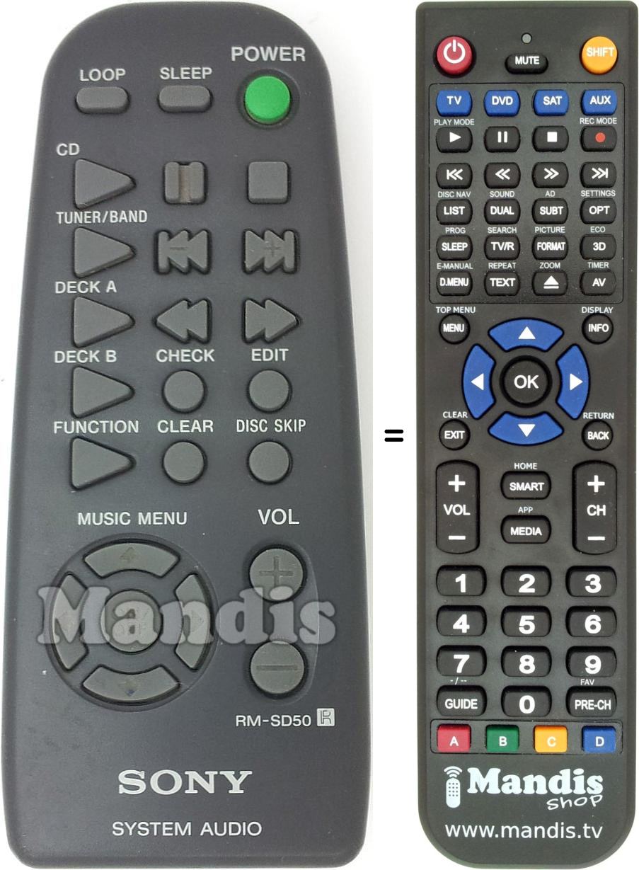 Télécommande équivalente RM-SD50