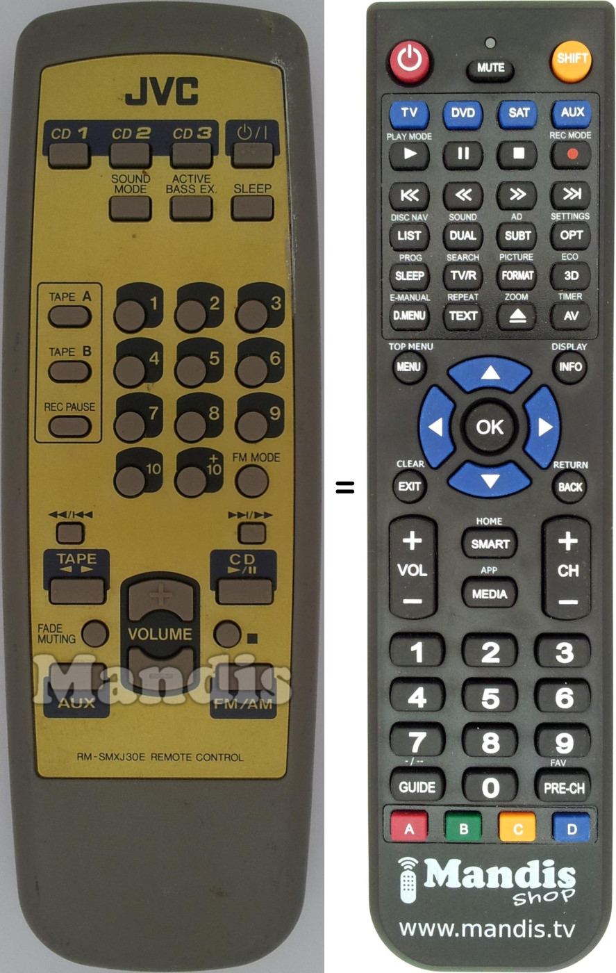 Mando a distancia equivalente JVC RM-SMXJ30E