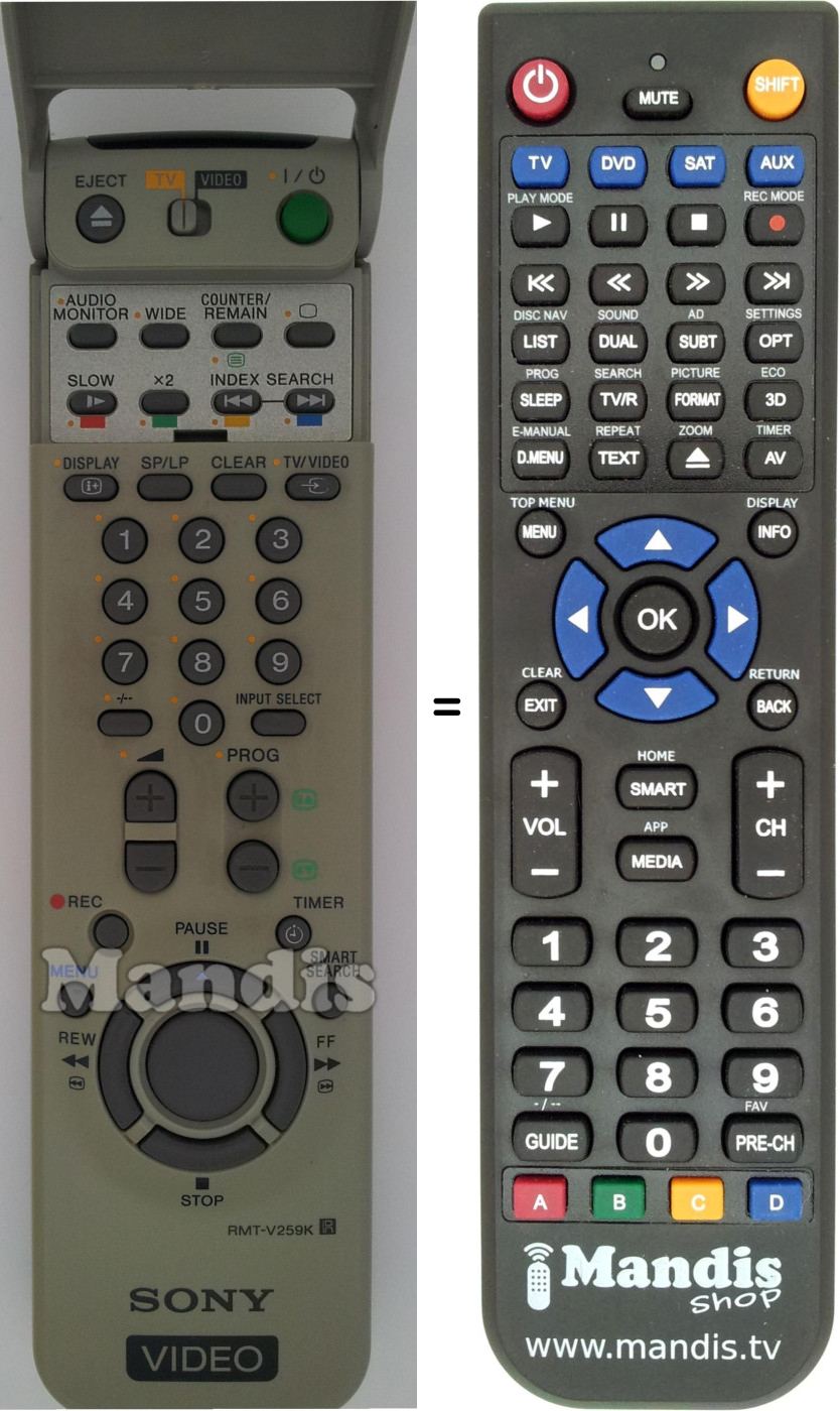 Télécommande équivalente RMT-V259K