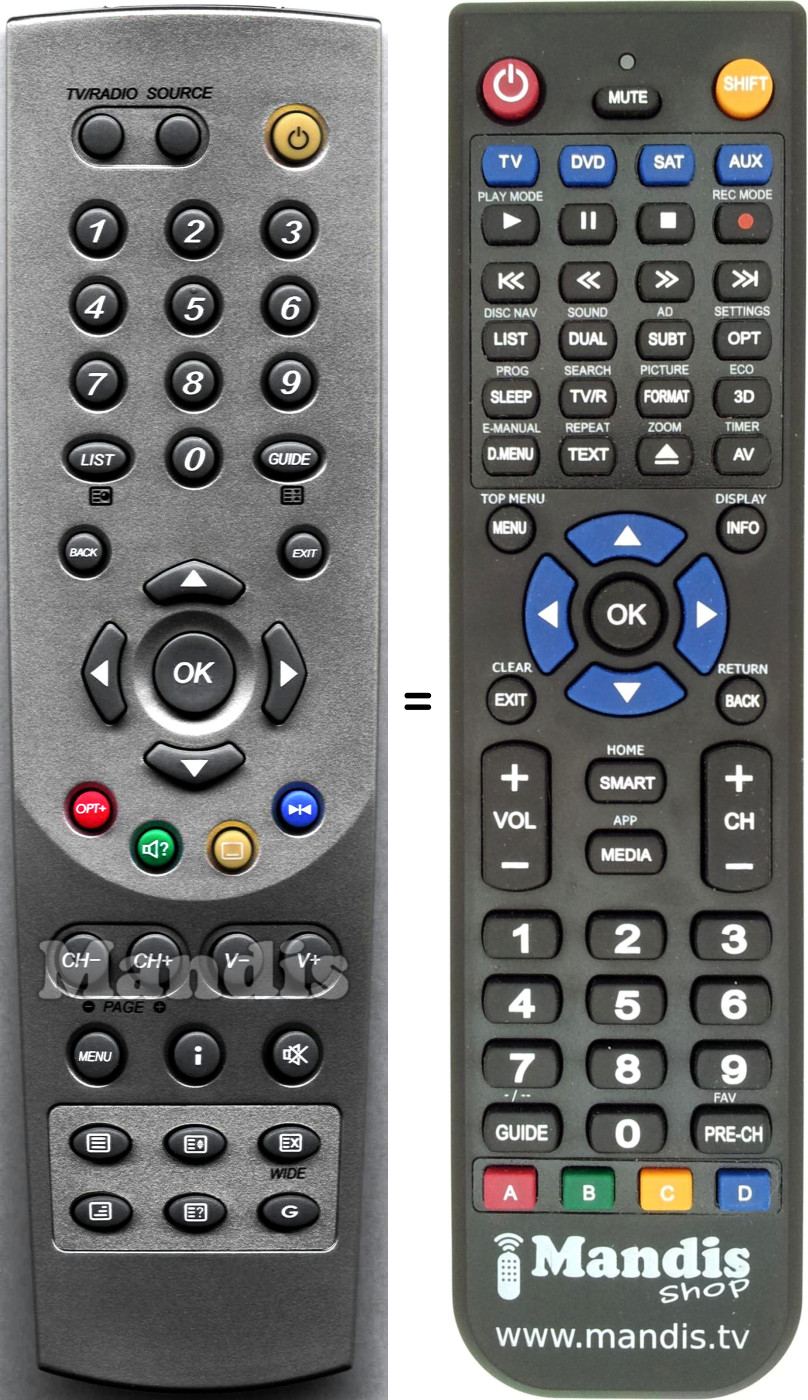 Replacement remote control RS-505