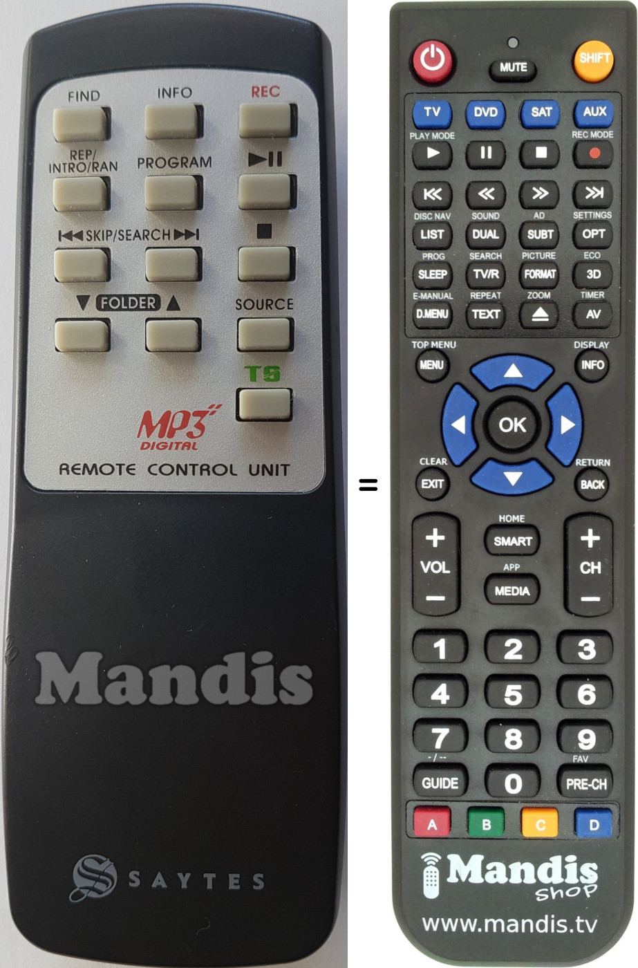 Replacement remote control SAY001