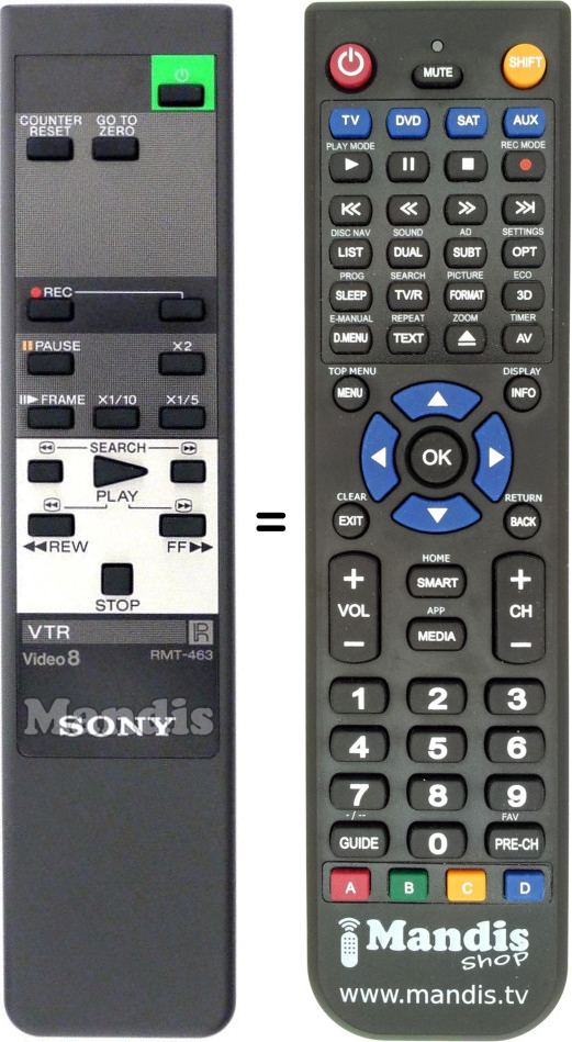 Télécommande équivalente Sony RMT-463