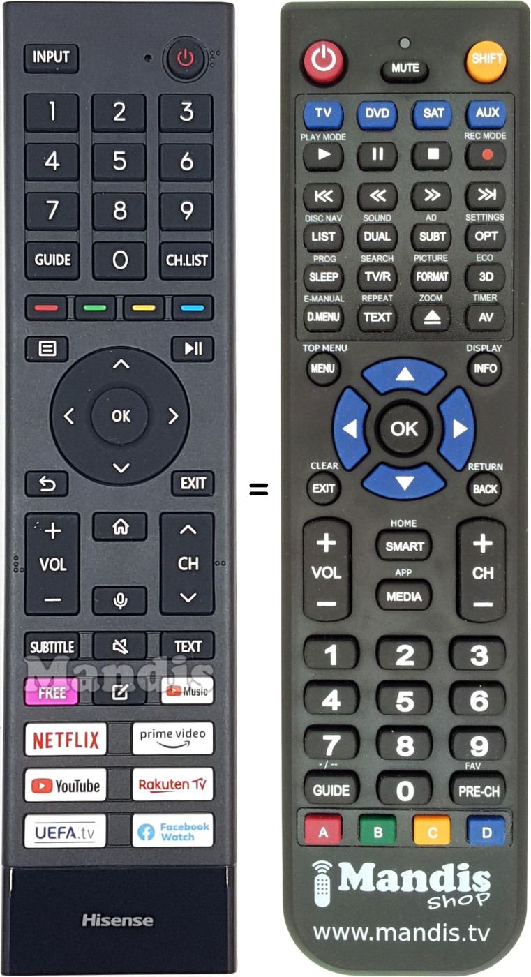 Replacement remote control ERF3B80H
