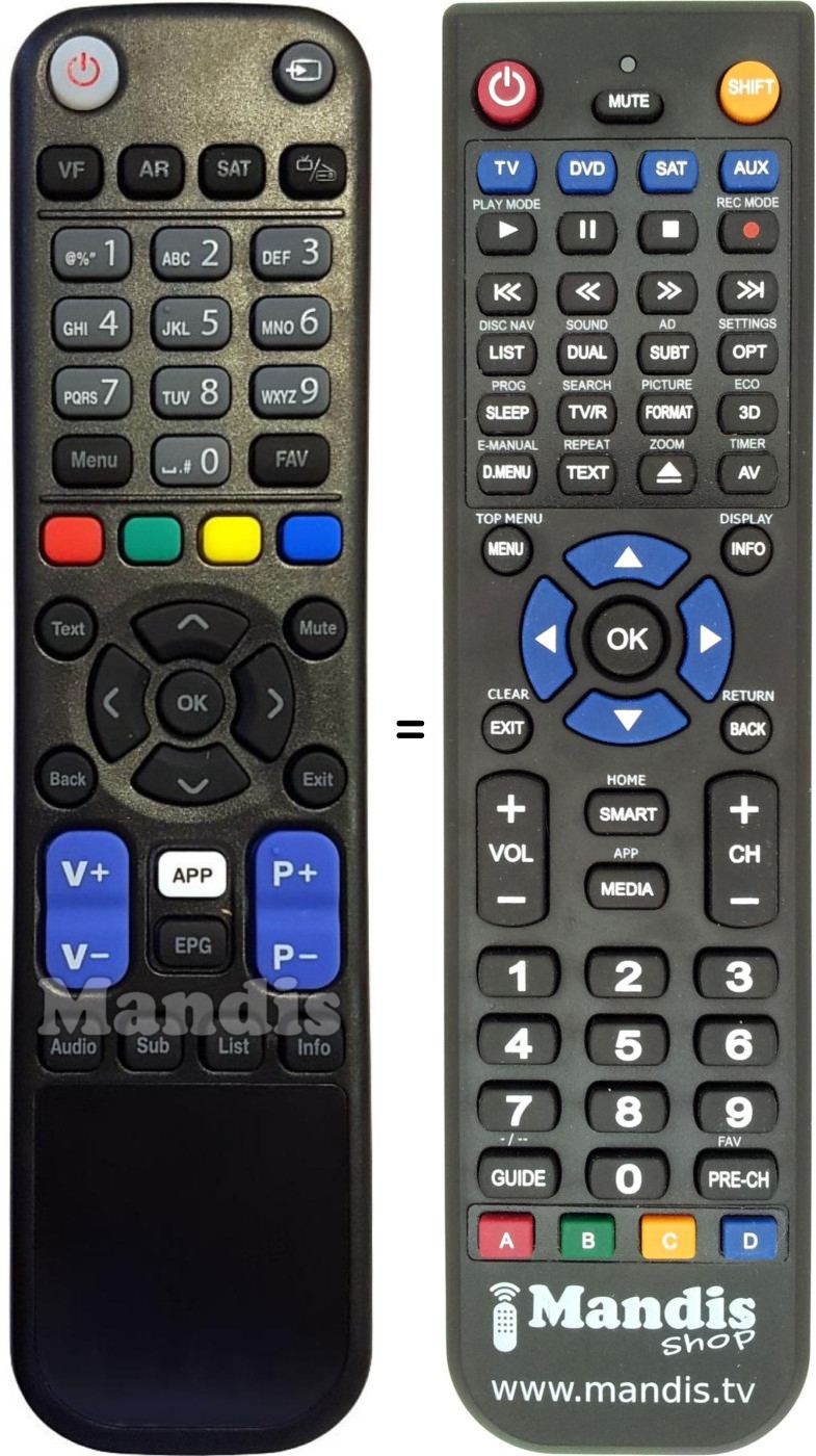 Replacement remote control TS9011HD