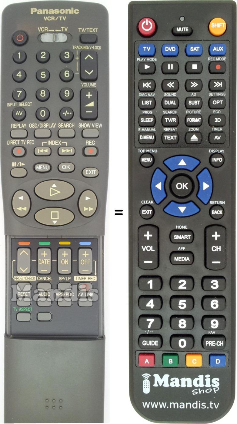Replacement remote control Panasonic VEQ2224