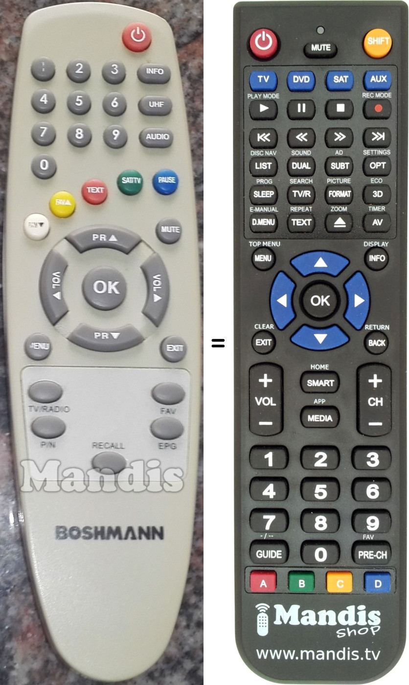 Télécommande équivalente BOSHMANN BM400T