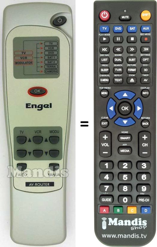 Télécommande équivalente Engel MV7294