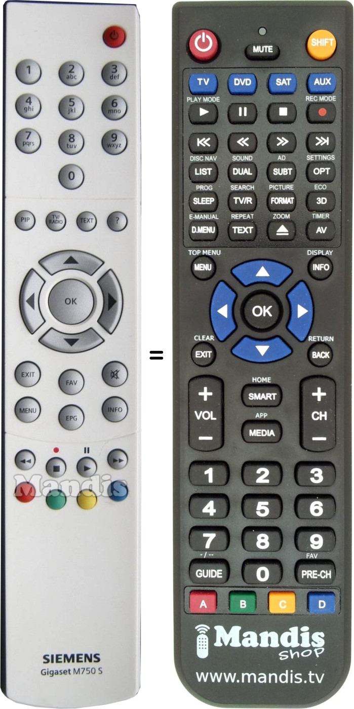 Replacement remote control Siemens Gigaset (M750S)