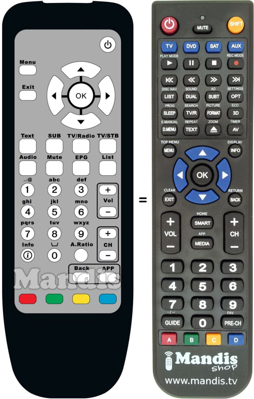 Replacement remote control Fuba REMCON720